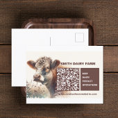 Carte postale Code QR pour vache Business