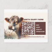 Carte postale Code QR pour vache Business (Devant)