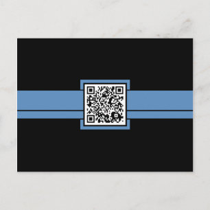 Carte Postale code QR professionnel : ruban bleu