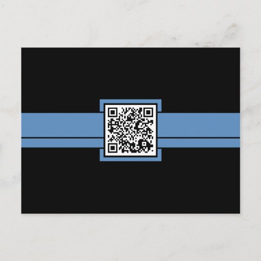 Carte Postale code QR professionnel : ruban bleu (Devant)