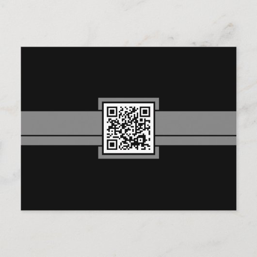 Carte Postale code QR professionnel : ruban gris (Devant)
