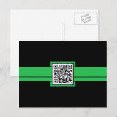 Carte Postale code QR professionnel : ruban vert (Devant / Derrière)