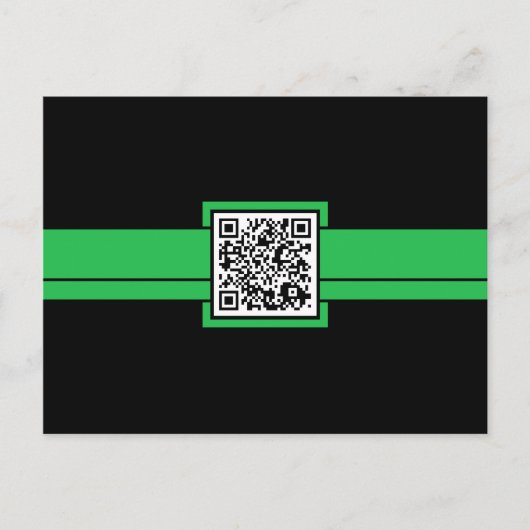 Carte Postale code QR professionnel : ruban vert (Devant)