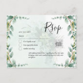 Carte Postale CODE QR RSVP Feuilles d'Eucalyptus Végétation Mari (Devant)