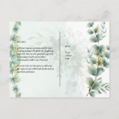 Carte Postale CODE QR RSVP Feuilles d'Eucalyptus Végétation Mari (Dos)