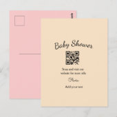Carte Postale Code QR simple pour baby shower avec nom et texte (Devant / Derrière)