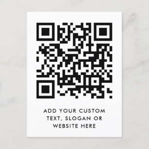 Carte Postale Code QR Votre Texte Moderne Minimaliste Nettoyer