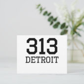 Carte Postale Code régional de Détroit 313 (Debout devant)