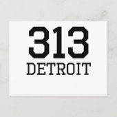 Carte Postale Code régional de Détroit 313 (Devant)