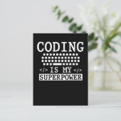 Carte Postale Coder informatique programmeur amusant (Debout devant)