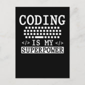 Carte Postale Coder informatique programmeur amusant (Devant)