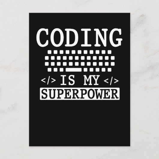 Carte Postale Coder informatique programmeur amusant (Devant)