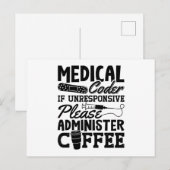 Carte Postale Coder Médicale Café Assistant ICD Coding Cadeau (Devant / Derrière)