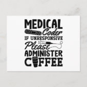 Carte Postale Coder Médicale Café Assistant ICD Coding Cadeau (Devant)