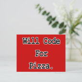 Carte Postale coderai pour pizza (Debout devant)