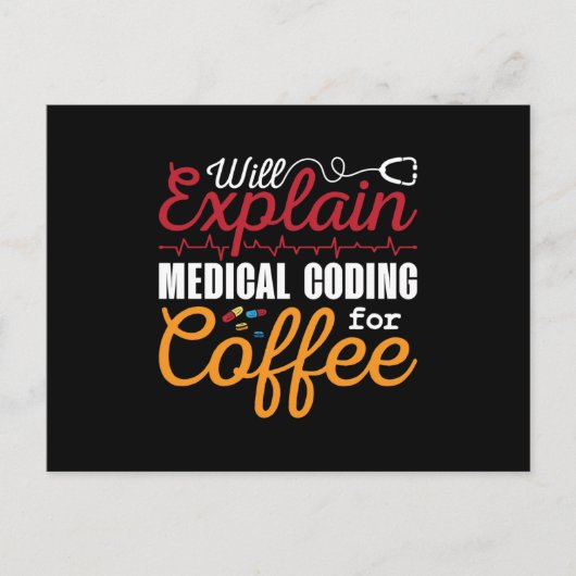 Carte Postale Codeur Médicale Codage Médicale Café Codage ICD (Devant)