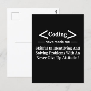 Carte Postale Codeur Programmeur Développeur Codeur Codage