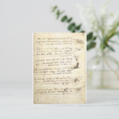 Carte Postale Codex sur le vol des oiseaux de Léonard de Vinci (Debout devant)