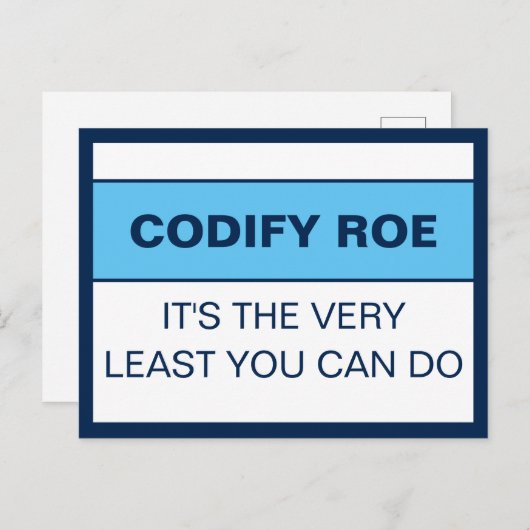 Carte Postale Codify Roe C'est le moins que vous puissiez faire  (Devant / Derrière)