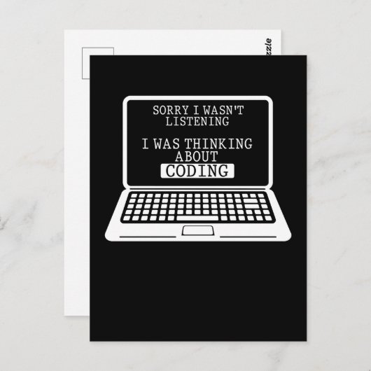 Carte Postale Coding Fun Computer Engineer Funny Programmer (Devant / Derrière)
