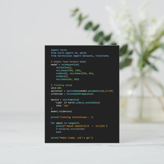 Carte Postale Coding Humor - Developer Logic and Tech Life (Debout devant)