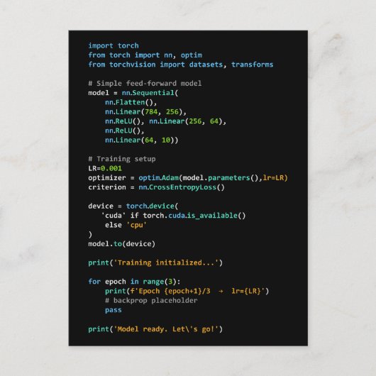 Carte Postale Coding Humor - Developer Logic and Tech Life (Devant)