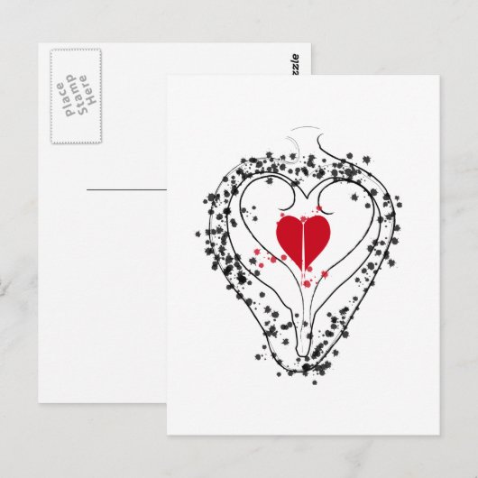 Carte Postale Cœur (Devant / Derrière)