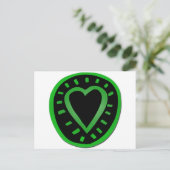 Carte postale Coeur 1 vert et noir (Debout devant)