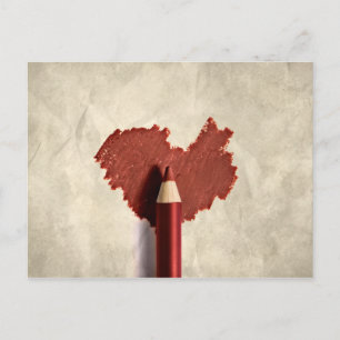 Carte Postale Coeur à motifs dessinés