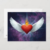 Carte Postale Coeur ailé (Devant / Derrière)