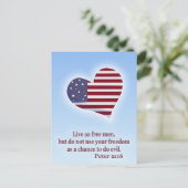 Carte Postale Coeur Americana avec la Bible Verse (Debout devant)