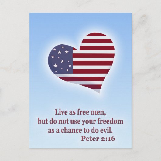 Carte Postale Coeur Americana avec la Bible Verse (Devant)