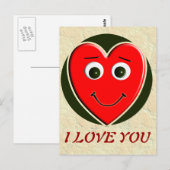 CARTE POSTALE COEUR AMOUR DUDE (Devant / Derrière)