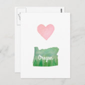 Carte Postale Coeur (Amour) Oregon State Green Valley (Devant / Derrière)