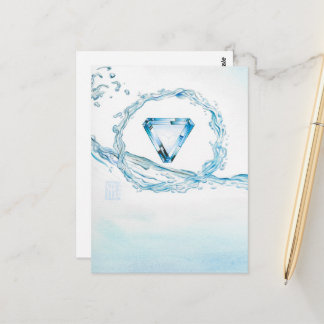 Carte Postale Coeur aquamarine