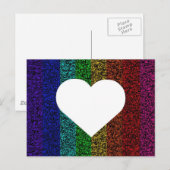 Carte Postale Coeur arc-en-ciel (Devant / Derrière)