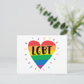 Carte Postale Coeur arc-en-ciel LGBT (Debout devant)
