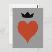 Carte Postale Cœur avec Couronne (Devant / Derrière)