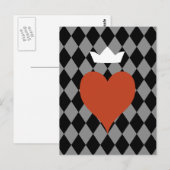 Carte Postale Coeur avec couronne (Devant / Derrière)