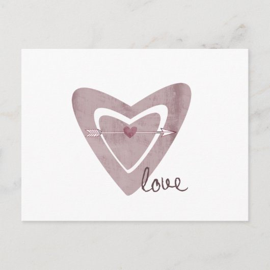 Carte Postale Coeur avec flèche (Devant)