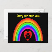 Carte postale Cœur avec patte Arc-en-ciel Désolé p (Devant / Derrière)