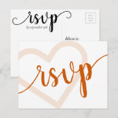 Carte Postale Coeur bébé | Automne Brûlé Orange Flourish Réponse (Devant / Derrière)