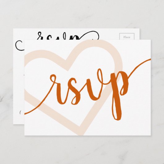 Carte Postale Coeur bébé | Automne Orange Flourdissant RSVP Entr (Devant / Derrière)