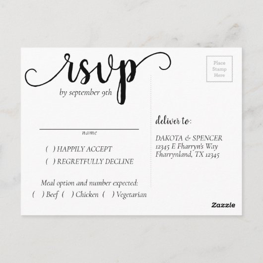 Carte Postale Coeur bébé | Automne Orange Flourdissant RSVP Entr (Dos)