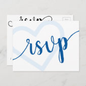 Carte Postale Coeur bébé | Cerulean Bleu Classique RSVP Entree (Devant / Derrière)