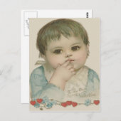 Carte Postale Coeur Bébé mignon Oubliez-Moi-Pas (Devant / Derrière)