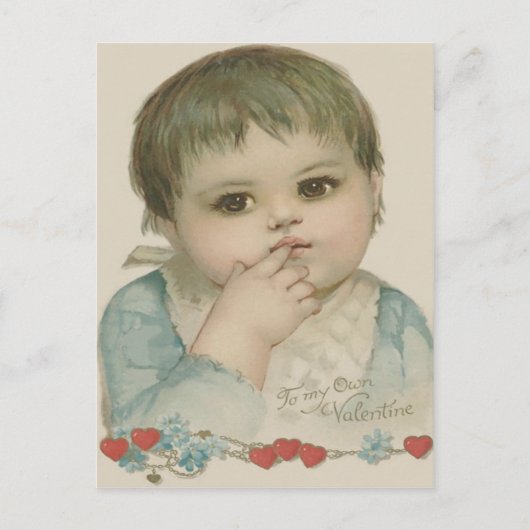 Carte Postale Coeur Bébé mignon Oubliez-Moi-Pas (Devant)
