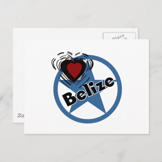 Carte Postale Coeur Belize (Devant / Derrière)
