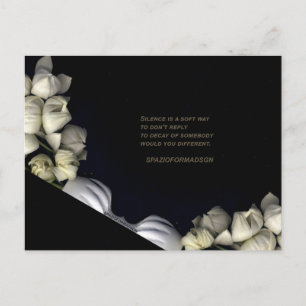 Carte Postale "Coeur blanc en noir de la lune" & Silence