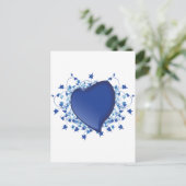 Carte Postale Coeur bleu (Debout devant)